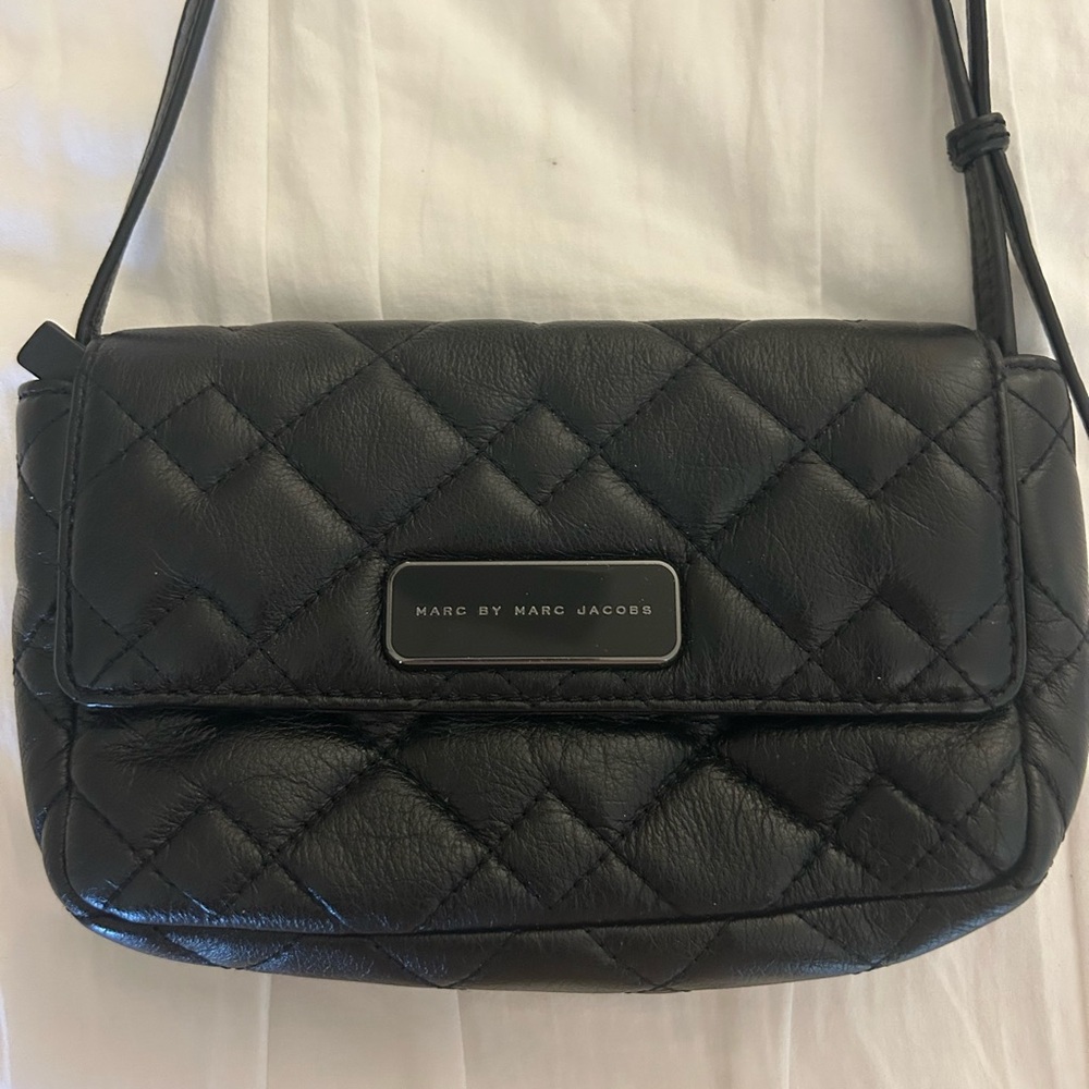 Marc by Marc Jacobs Black Leather Quilted Juli Crossbody